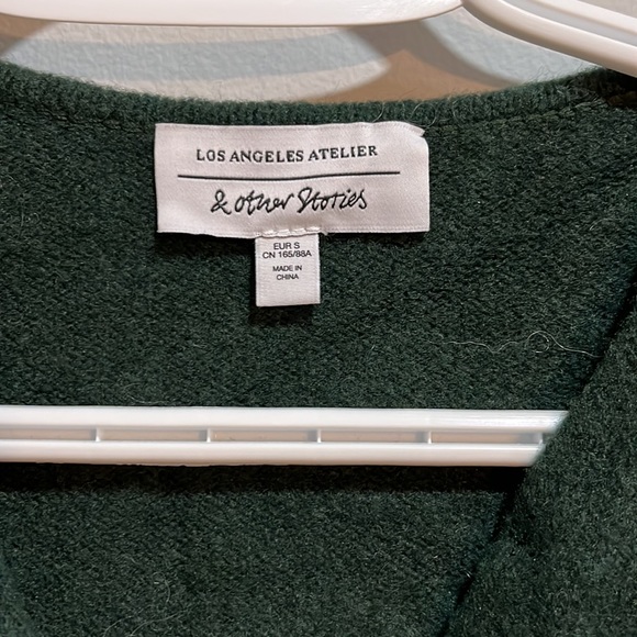 & Other Stories wrap cardigan in dark green - Picture 5 of 10